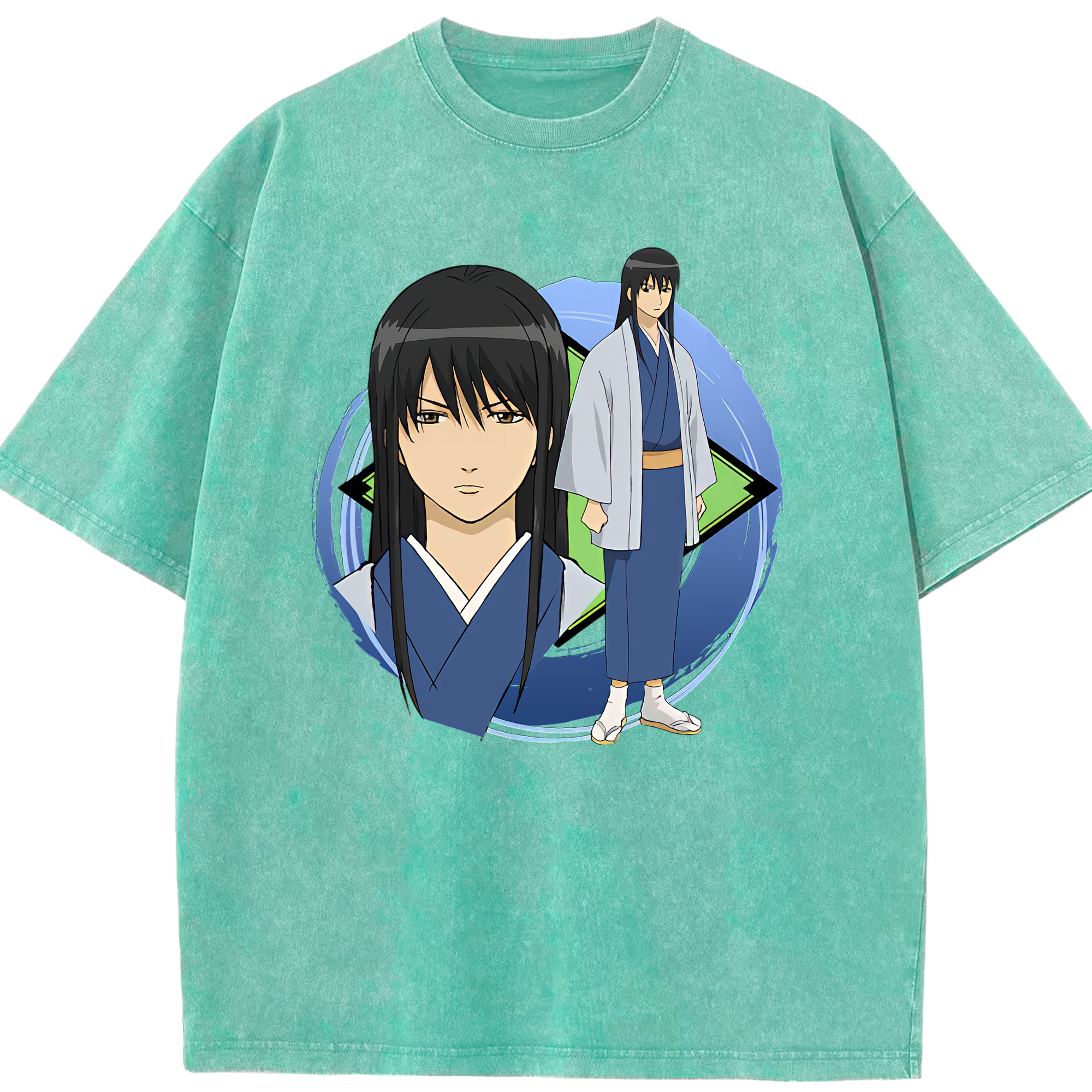 （画像用） ぎんたま 坂田銀時（さかたぎんとき） 神楽 志村新八（しむら しんぱち） GINTAMA Sakata Gintoki Kagura Shimura Shinpachi 綿100% ヴィンテージ風 半袖Tシャツ（フロントプリント）